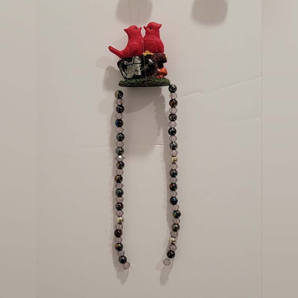 Red Bird Beaded Wall Hanging Or Suncatcher